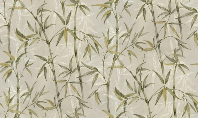 Rebel Walls R19338 Imperfections Bamboo Garden Green - mural w liście bambusa