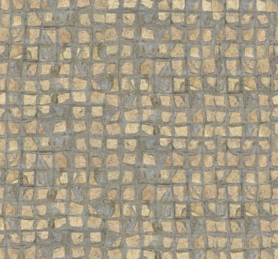 Rebel Walls R19299 Imperfections Gold Leaves Gold - mural mozaika postarzanych płytek