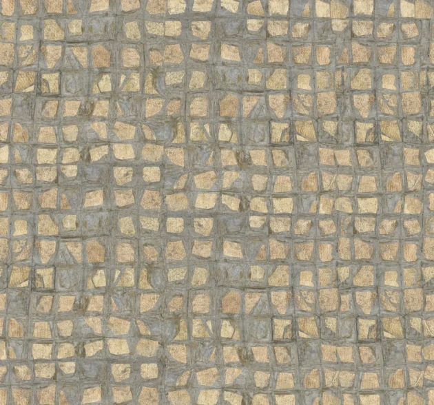 Rebel Walls R19299 Imperfections Gold Leaves Gold - mural mozaika postarzanych płytek
