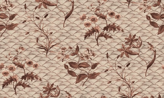 Rebel Walls R19320 Imperfections Floral Ripple Rust - mural z motywem fal i kwiatów
