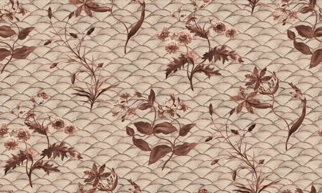 Rebel Walls R19320 Imperfections Floral Ripple Rust - mural z motywem fal i kwiatów