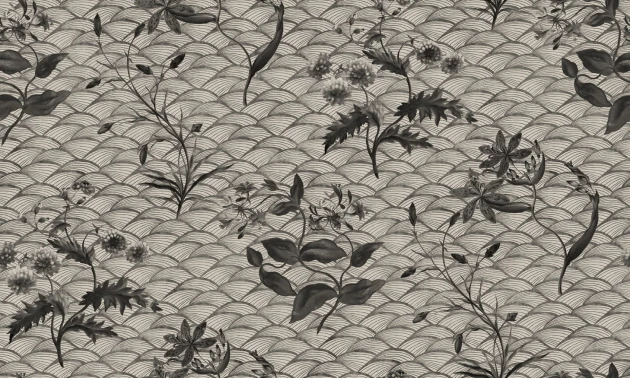 Rebel Walls R19322 Imperfections Floral Ripple Graphite - mural z motywem fal i kwiatów