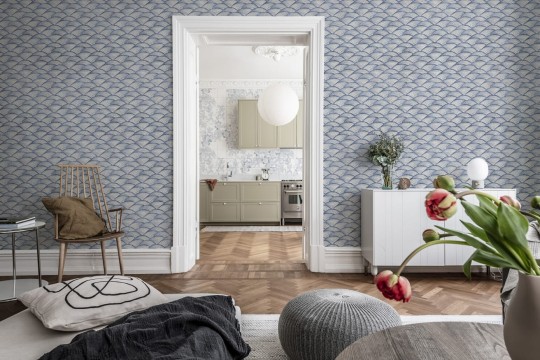 Rebel Walls R19317 Imperfections Ripple Blue - mural fale