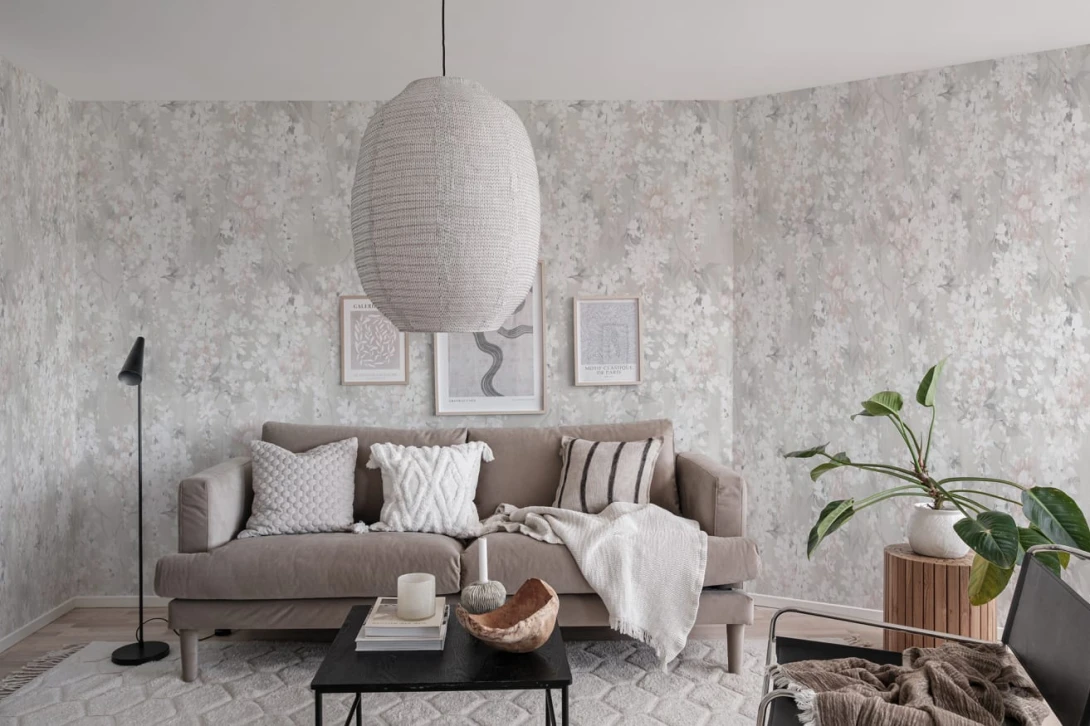 Rebel Walls R19308 Imperfections Wisteria Pearl - mural roślinny