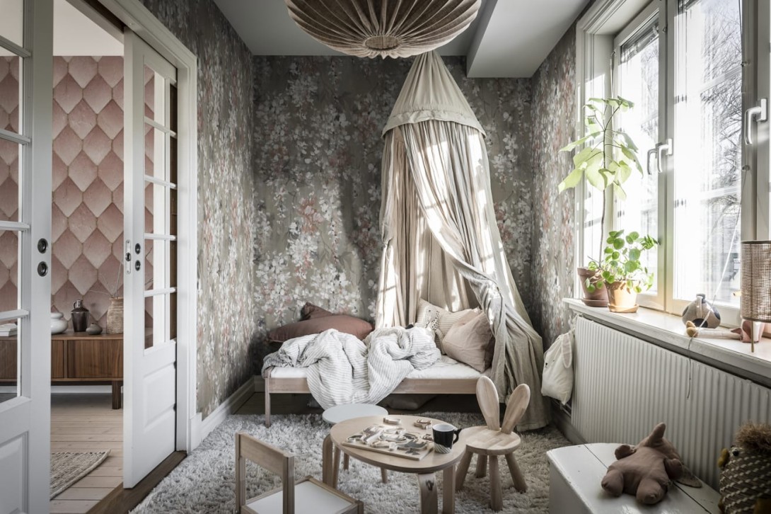 Rebel Walls R19309 Imperfections Wisteria Linen - mural roślinny