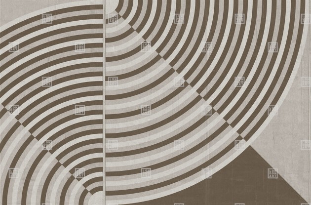 London Art TDV2GP104_2B The Daydreamer vol.2 Come Back Baby - mural z motywem pasków układających się w koła