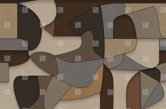 London Art TDV2GP204_1B The Daydreamer vol.2 Strictly Confidential - geometryczny mural z motywem twarzy