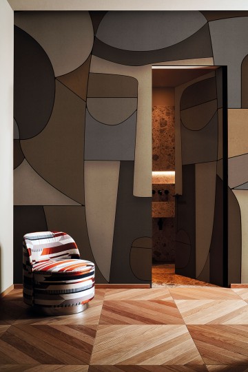 London Art TDV2GP204_1B The Daydreamer vol.2 Strictly Confidential - geometryczny mural z motywem twarzy