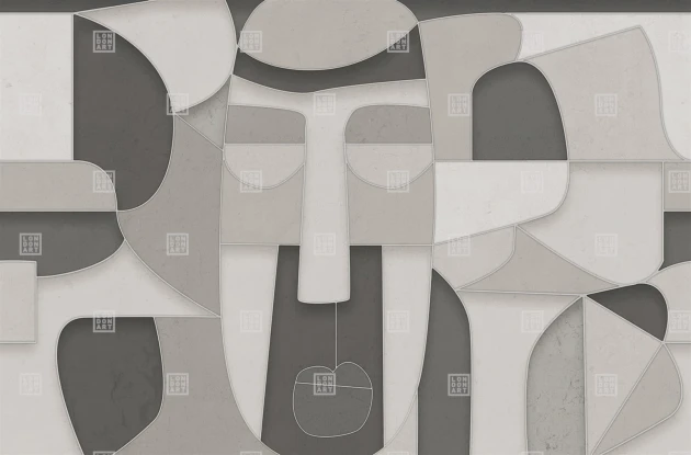 London Art TDV2GP204_2A The Daydreamer vol.2 Strictly Confidential - geometryczny mural z motywem twarzy