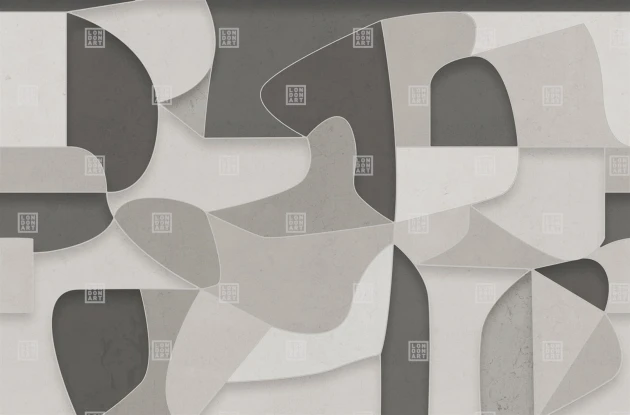 London Art TDV2GP204_2B The Daydreamer vol.2 Strictly Confidential - geometryczny mural z motywem twarzy