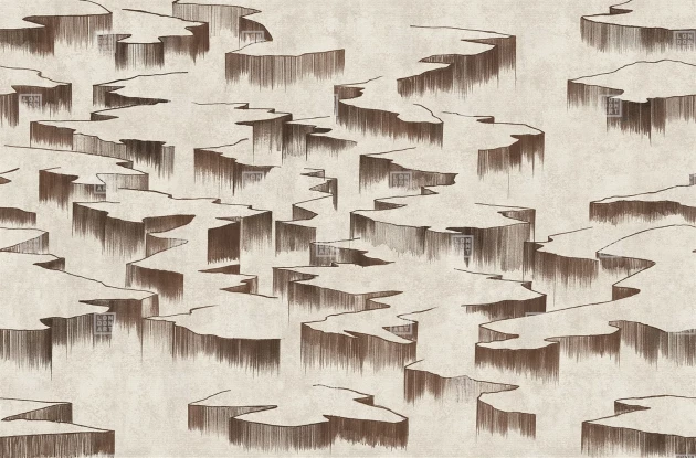 London Art TDV2GP205_1 The Daydreamer vol.2 Grey Lagoons - geometryczny mural z motywem platform