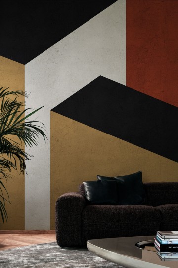 London Art TDV2GP303_1B The Daydreamer vol.2 Sitting On The Top Of The World - geometryczny mural z motywem kształtów