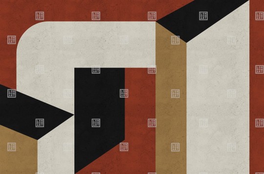 London Art TDV2GP303_2A The Daydreamer vol.2 Sitting On The Top Of The World - geometryczny mural z motywem kształtów