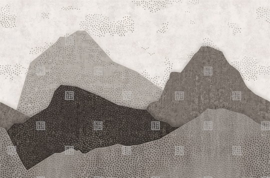 London Art TDV2GP305_1 The Daydreamer vol.2 White Room - mural z motywem gór i kropek