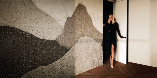 London Art TDV2GP305_1 The Daydreamer vol.2 White Room - mural z motywem gór i kropek