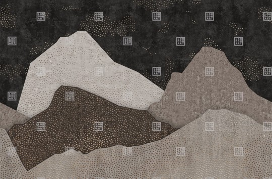 London Art TDV2GP305_2 The Daydreamer vol.2 White Room - mural z motywem gór i kropek