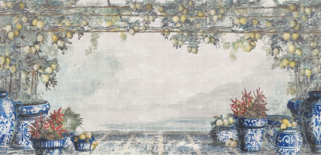 Inkiostro Bianco INKIBNI2301 Viaggio in Italia Sorrento - mural z motywem drzew cytryn, donic i roślin