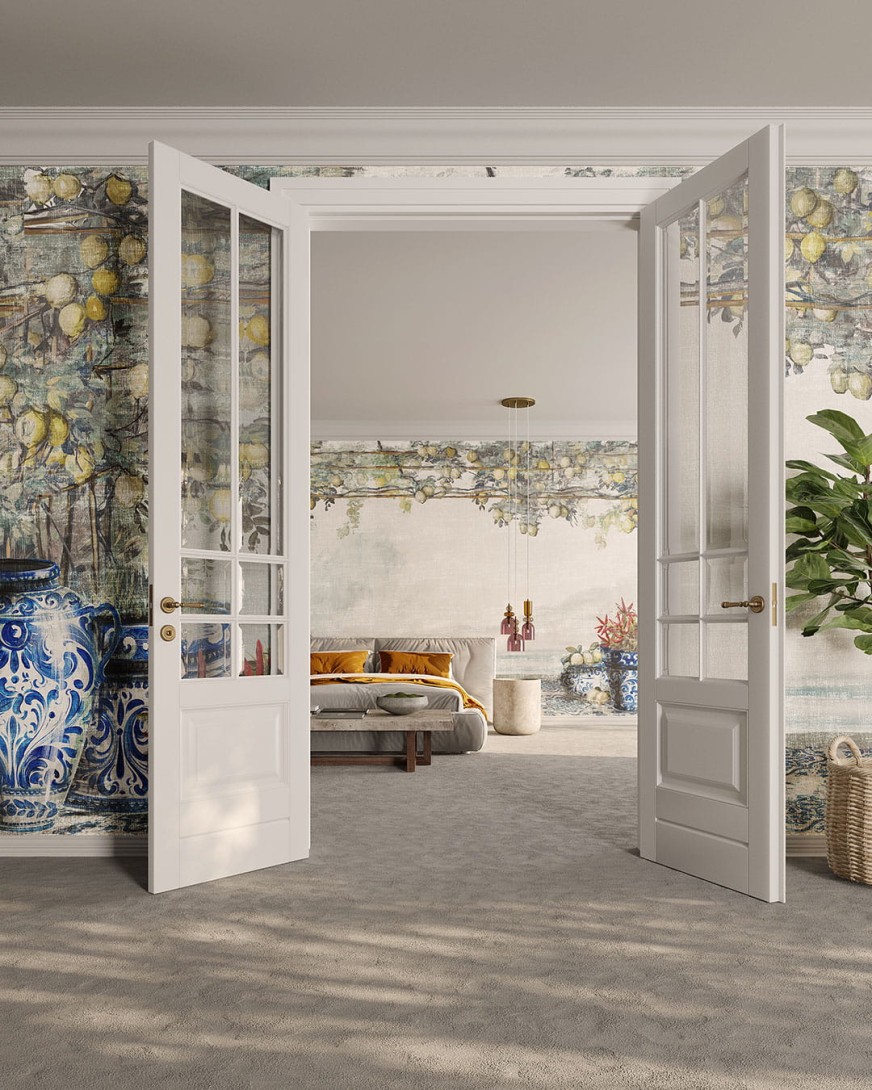 Inkiostro Bianco INKIBNI2301 Viaggio in Italia Sorrento - mural z motywem drzew cytryn, donic i roślin