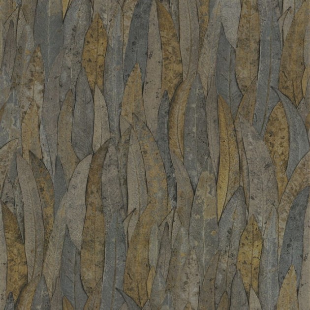 Casamance 75961528 Golfe Du Bengale Neluwa Anthracite - tapeta w liście eukaliptusa