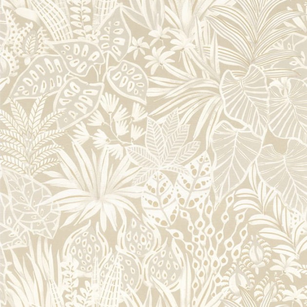 Casamance 75950712 Golfe Du Bengale Madhuca Sable - tapeta w liście