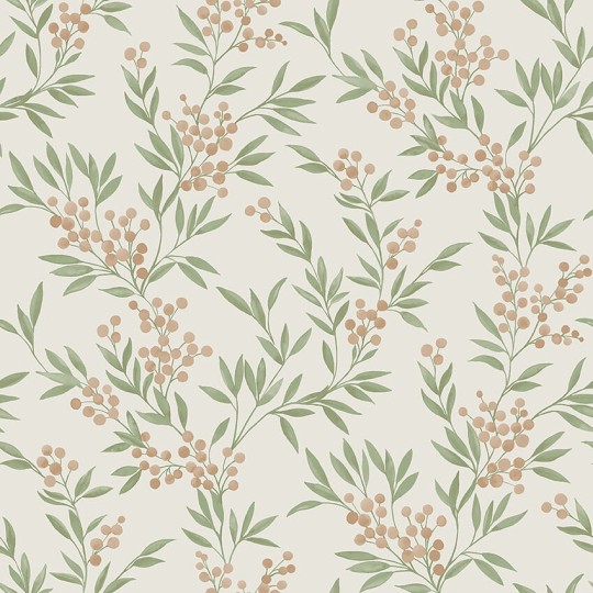 Boras Tapeter 4714 Woodland Forest Berries - tapeta o wzorze jagód i liści