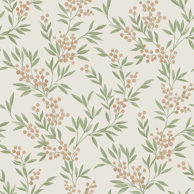 Boras Tapeter 4714 Woodland Forest Berries - tapeta o wzorze jagód i liści
