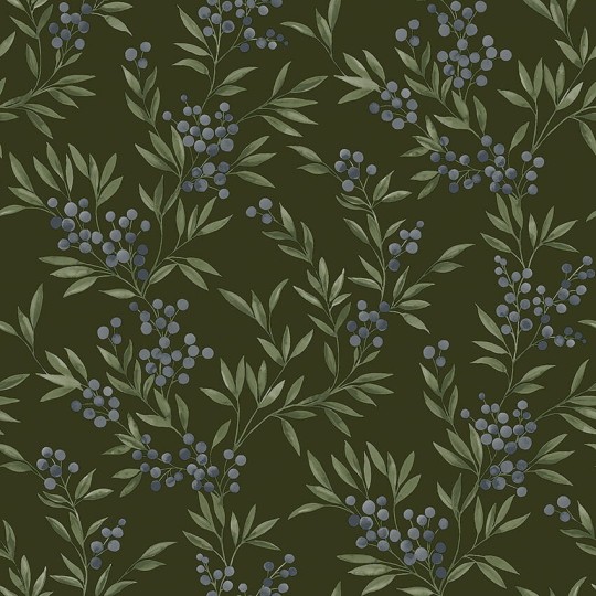 Boras Tapeter 4715 Woodland Forest Berries - tapeta o wzorze jagód i liści