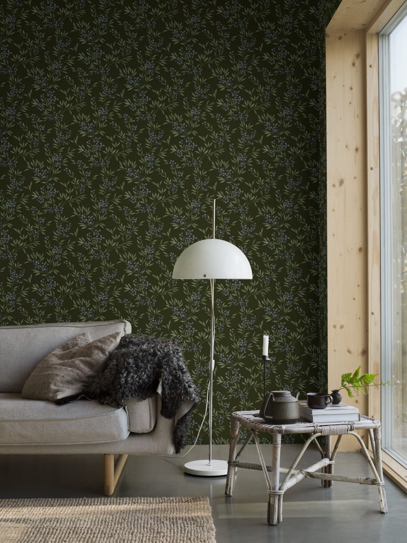 Boras Tapeter 4715 Woodland Forest Berries - tapeta o wzorze jagód i liści