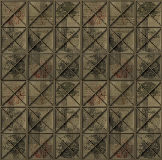 Wall & Deco Contemporary 2023 Là dove il vento WDLV2301 - fototapeta z motywem retro kafelek i trójkątów