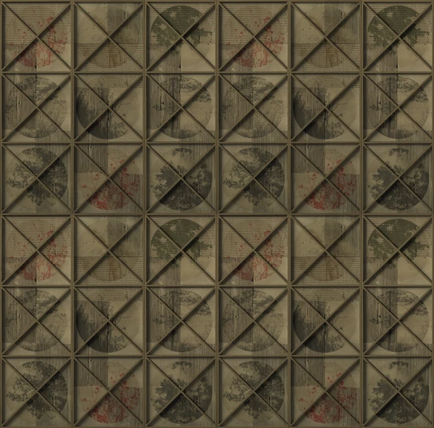 Wall & Deco Contemporary 2023 Là dove il vento WDLV2301 - fototapeta z motywem retro kafelek i trójkątów