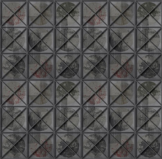 Wall & Deco Contemporary 2023 Là dove il vento WDLV2302 - fototapeta z motywem retro kafelek i trójkątów