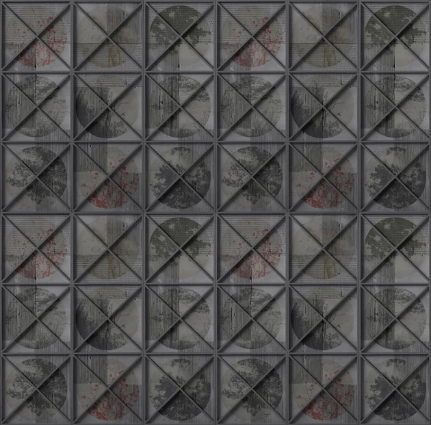 Wall & Deco Contemporary 2023 Là dove il vento WDLV2302 - fototapeta z motywem retro kafelek i trójkątów