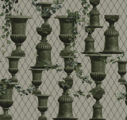 Wall & Deco Contemporary 2023 Il Giardino dei Medici WDGM2301 - fototapeta z motywem siatki, kwietników i bluszczu