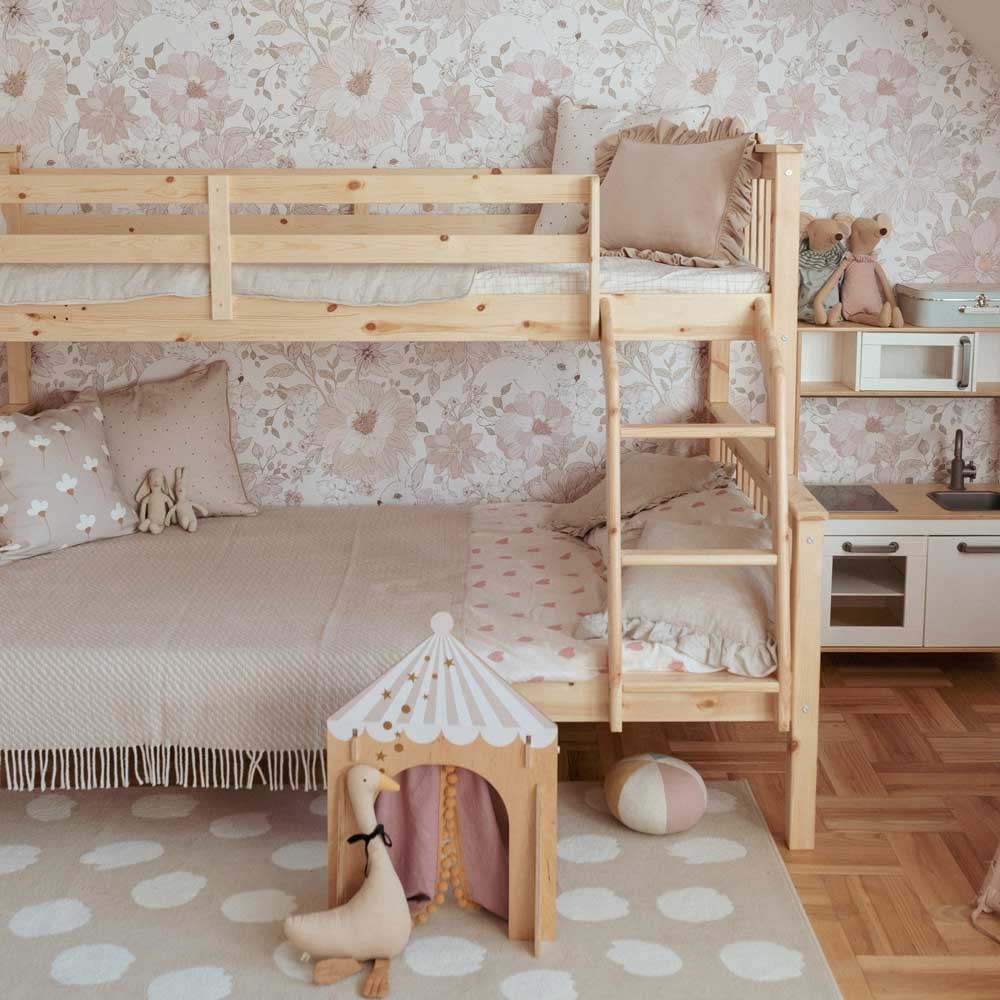 Dekornik DEKO.TAP.356 Hide and Seek Rabbits - tapeta z motywem kwiatów i królików