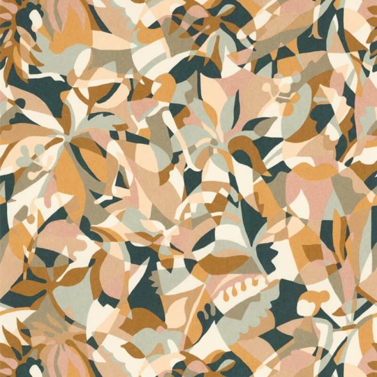 Casamance 75880712 L’ile Aux Oiseaux Plongeon Celadon - tapeta abstrakcyjna w liście