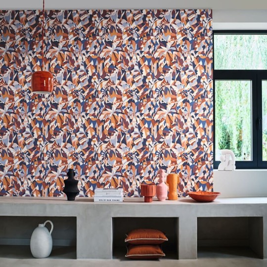 Casamance 75881018 L’ile Aux Oiseaux Plongeon Marine - tapeta abstrakcyjna w liście