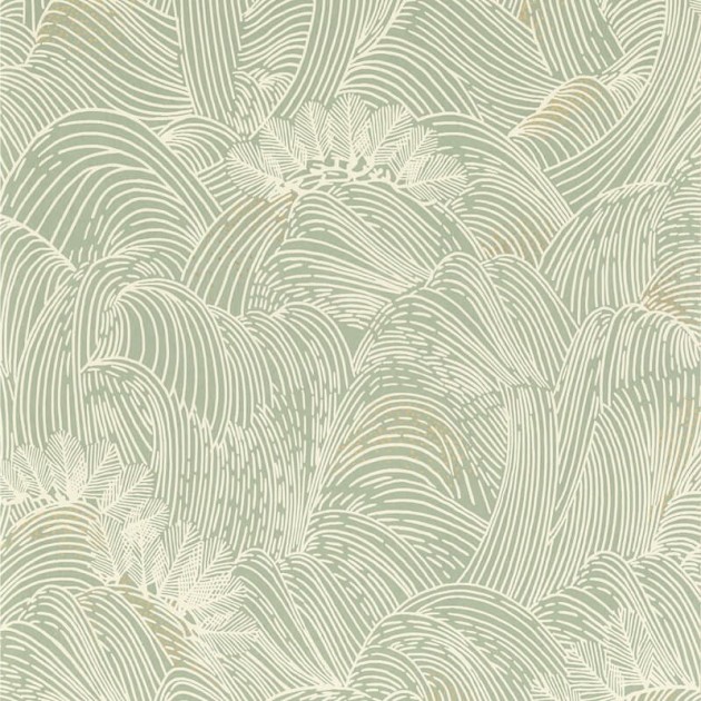 Casamance 75902140 L’ile Aux Oiseaux Maree Haute Vert - tapeta fale