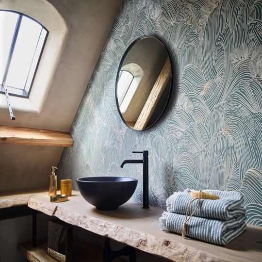 Casamance 75902140 L’ile Aux Oiseaux Maree Haute Vert - tapeta fale