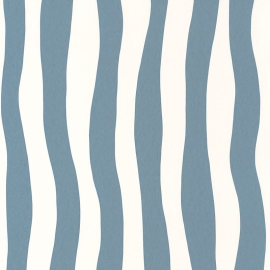 Casamance 75912650 L’ile Aux Oiseaux Sundae Bleu Persan - tapeta w falujące paski