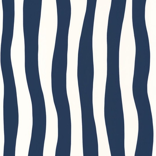 Casamance 75912956 L’ile Aux Oiseaux Sundae Marine - tapeta w falujące paski