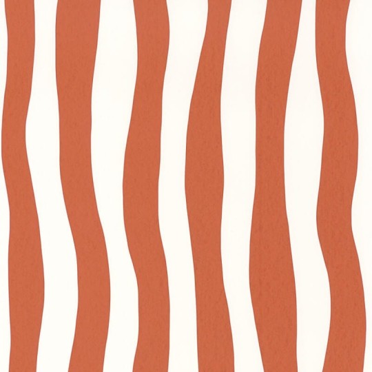 Casamance 75912854 L’ile Aux Oiseaux Sundae Terracotta - tapeta w falujące paski