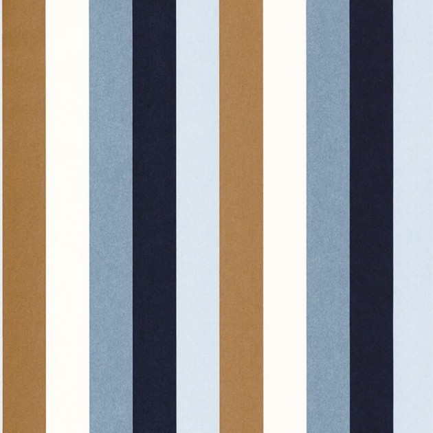 Casamance 75923262 L’ile Aux Oiseaux Transat Bleu Persan - tapeta w kolorowe paski
