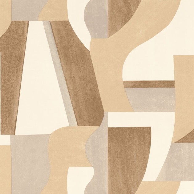 Casamance 76002242 Mouvements Gino Latte - tapeta geometryczna