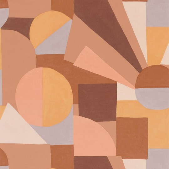 Casamance 76010814 Mouvements Sonia Nude - tapeta w geometryczne i kolorowe kształty