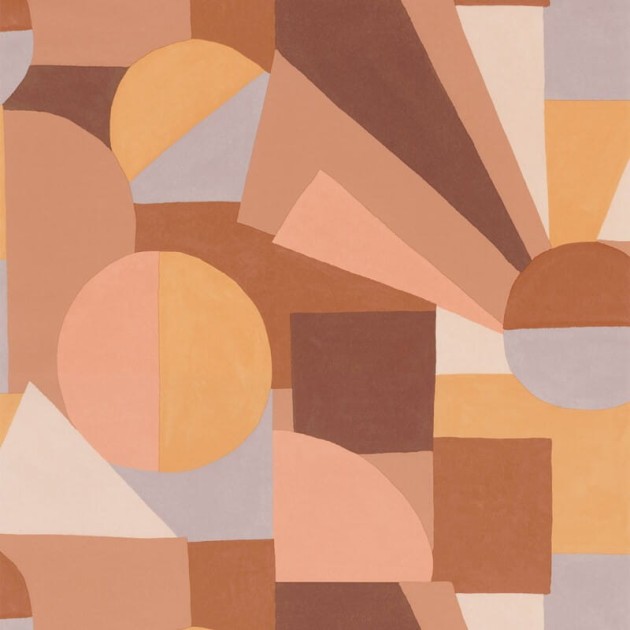 Casamance 76010814 Mouvements Sonia Nude - tapeta w geometryczne i kolorowe kształty