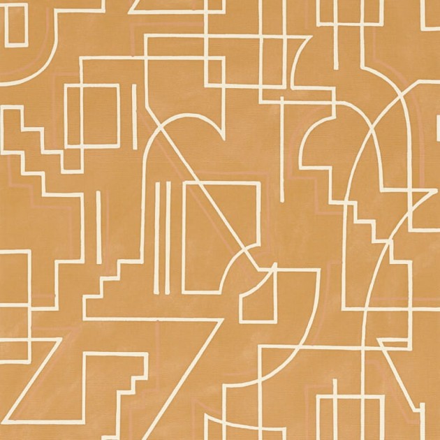 Casamance 76021528 Mouvements Alexander Miel - tapeta w geometryczne linie