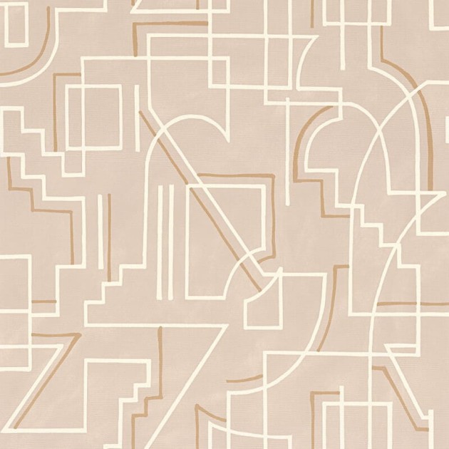 Casamance 76021324 Mouvements Alexander Sable - tapeta w geometryczne linie