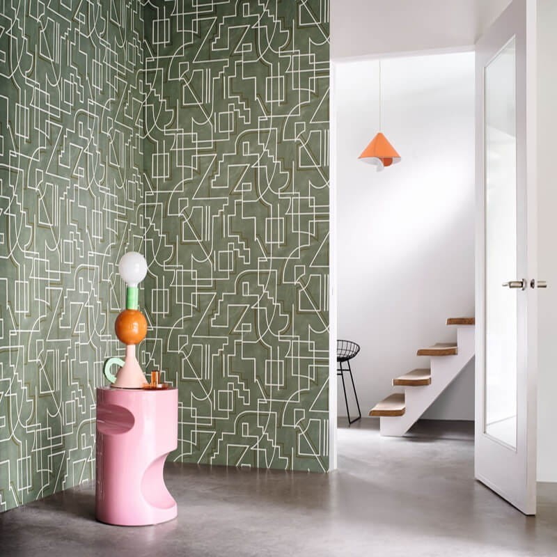 Casamance 76021732 Mouvements Alexander Marine - tapeta w geometryczne linie