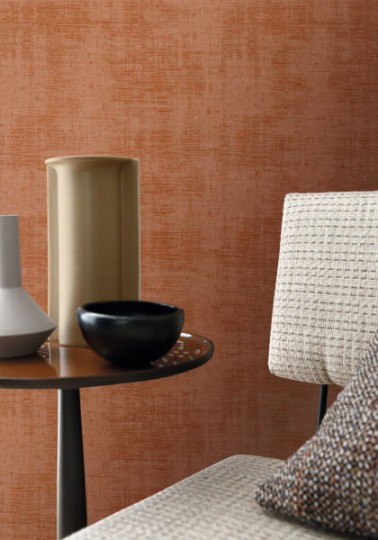 Casamance 74396798 Mouvements Johara Terre De Sienne - tapeta imitująca tkaninę