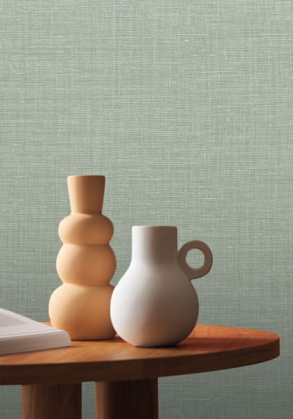 Casamance 73816304 Mouvements Shinok Sauge - tapeta imitująca len
